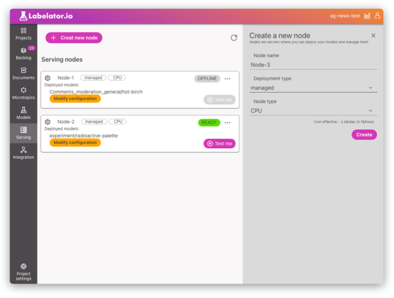 create a node